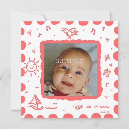 サンゴの鳴鳥の誕生のお知らせ 案内状 (正面)