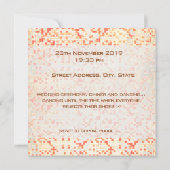 サンゴぼやけと黄色がかった小さな正方形またはタイル 招待状 (裏面)