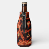 サンゴまたは暗いサケを破壊し、黒い背景 ボトルクーラー (ボトル裏面)