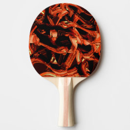 サンゴまたは暗いサケを破壊し、黒い背景 卓球ラケット