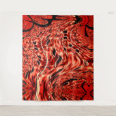 サンゴまたは茶色に映った曲がった正方形 タペストリー (正面)