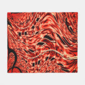 サンゴまたは茶色に映った曲がった正方形 フリースブランケット (正面(横))