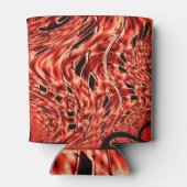 サンゴまたは茶色に映った曲がった正方形 缶クーラー (裏面)