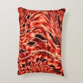 サンゴまたは赤いイメージに映る曲がった正方形 アクセントクッション (裏面(縦))