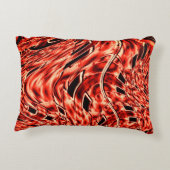サンゴまたは赤いイメージに映る曲がった正方形 アクセントクッション (裏面)