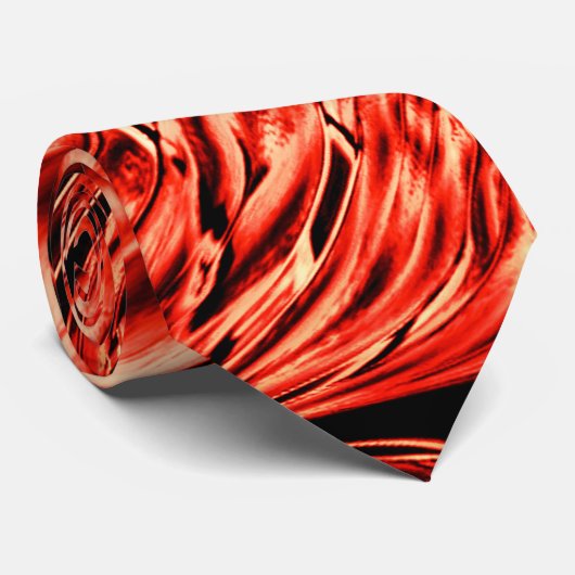 サンゴまたは赤いイメージに映る曲がった正方形 ネクタイ (ロール)
