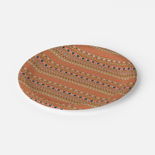 サンゴアステカスタイル南西部パターン ペーパープレート (アングル)