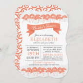 サンゴアンモダンブレラブライダルシャワー 招待状 (正面/裏面)