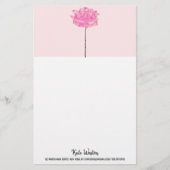 サンゴアートピンク花滴下茎水色 便箋 (正面)