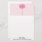 サンゴアートピンク花滴下茎水色 便箋 (正面/裏面)