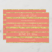 サンゴウェディング金箔付き日付カードを保存 セーブザデート (正面/裏面)