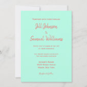 サンゴエレガントとターコイズ招待状 招待状 (正面)