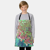 サンゴエレガントとチャートレイズライムライトアジサイ エプロン (着用した状態)