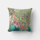 サンゴエレガントとチャートレイズライムライトアジサイ クッション (正面)