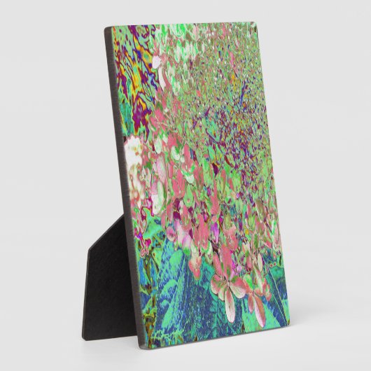 サンゴエレガントとチャートレイズライムライトアジサイ フォトプラーク (側面)