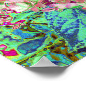 サンゴエレガントとチャートレイズライムライトアジサイ ポスター (角)