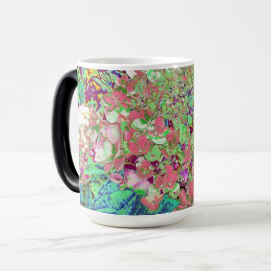 サンゴエレガントとチャートレイズライムライトアジサイ モーフィングマグカップ (正面左)