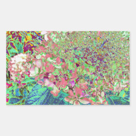 サンゴエレガントとチャートレイズライムライトアジサイ 長方形シール