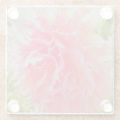 サンゴエレガントとピンクの装飾ダリア ガラスコースター (裏面)