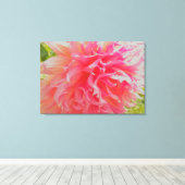 サンゴエレガントとピンクの装飾ダリア キャンバスプリント (インサイチュ (ウッドフロア))