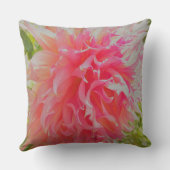 サンゴエレガントとピンクの装飾ダリア クッション (裏面)
