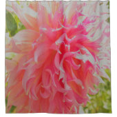 サンゴエレガントとピンクの装飾ダリア シャワーカーテン (正面)