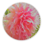 サンゴエレガントとピンクの装飾ダリア セラミックノブ (正面)