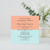 サンゴエレガントとミントグリーンの2トーンカラースプリット 招待状 (スタンド正面)