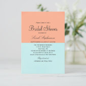 サンゴエレガントとミントグリーンの2トーンカラースプリット 招待状 (スタンド正面)