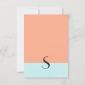 サンゴエレガントとミントグリーンの2トーンカラースプリット 招待状 (裏面)