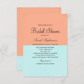 サンゴエレガントとミントグリーンの2トーンカラースプリット 招待状 (正面/裏面)