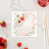 サンゴエレガントの水色の花 スタンダードカクテルナプキン (インサイチュ)