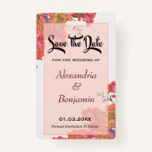 サンゴエレガントの花の水色を保存する バッジ (正面)