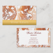 サンゴエレガント大理石金ゴールド枠プロフェッショナル 名刺 (正面/裏面)