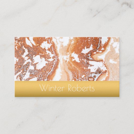 サンゴエレガント大理石金ゴールド枠プロフェッショナル 名刺 (正面)