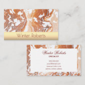 サンゴエレガント大理石金ゴールド枠プロフェッショナル 名刺 (正面/裏面)