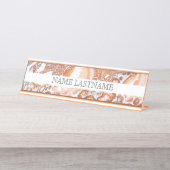 サンゴエレガント白大理石プロフェッショナル デスクネームプレート (正面)