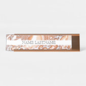 サンゴエレガント白大理石プロフェッショナル デスクネームプレート (正面)