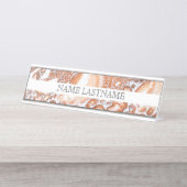 サンゴエレガント白大理石プロフェッショナル デスクネームプレート (正面)
