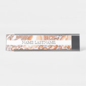 サンゴエレガント白大理石プロフェッショナル デスクネームプレート (正面)