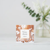 サンゴエレガント白枠の大理石プロフェッショナル スクエア名刺 (スタンド正面)