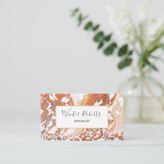 サンゴエレガント白枠の大理石プロフェッショナル 名刺 (スタンド正面)