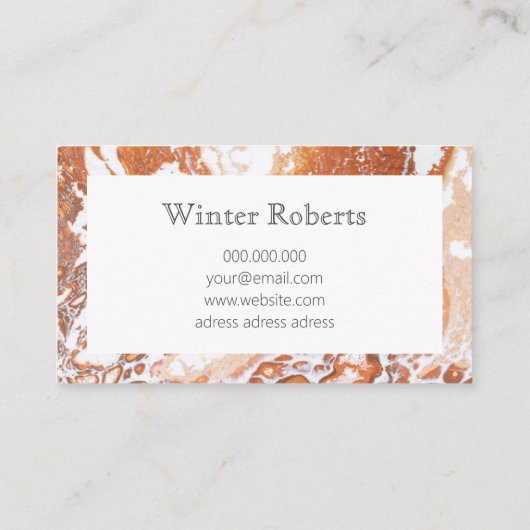 サンゴエレガント白枠の大理石プロフェッショナル 名刺 (裏面)