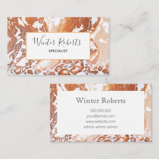 サンゴエレガント白枠の大理石プロフェッショナル 名刺 (正面/裏面)