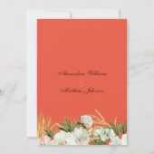 サンゴエレガント白金ゴールドグリーン結婚フローラ 招待状 (裏面)