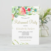 サンゴエレガント赤面ガーデンバラ退職パーティー 招待状 (スタンド正面)