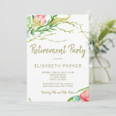 サンゴエレガント赤面ガーデンバラ退職パーティー 招待状 (スタンド正面)