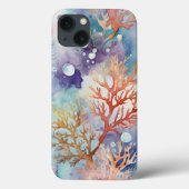 サンゴカラフルの水色 Case-Mate iPhoneケース (裏面)