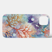 サンゴカラフルの水色 Case-Mate iPhoneケース (裏面 (横))