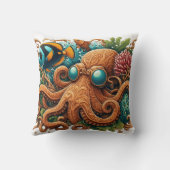 サンゴカラフル礁と魚の間のタコ クッション (裏面)